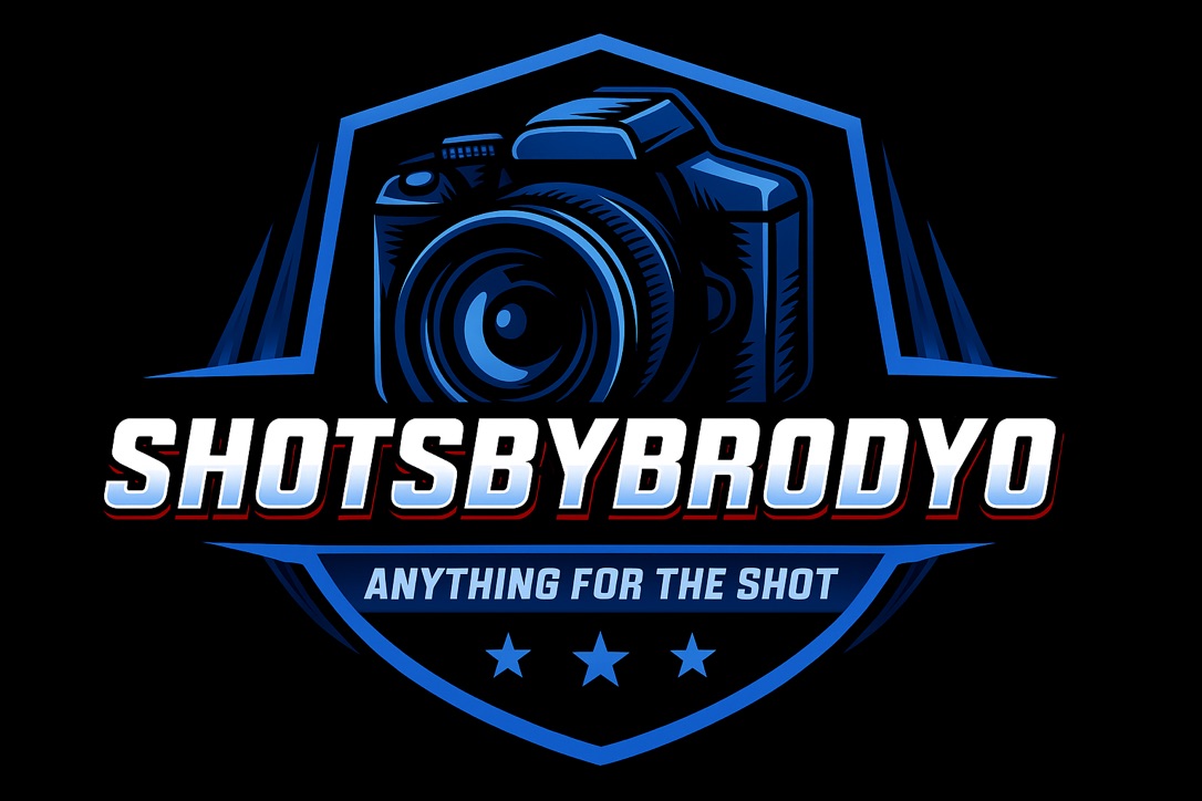 ShotsByBrody camera logo with the slogan Anything for the Shot